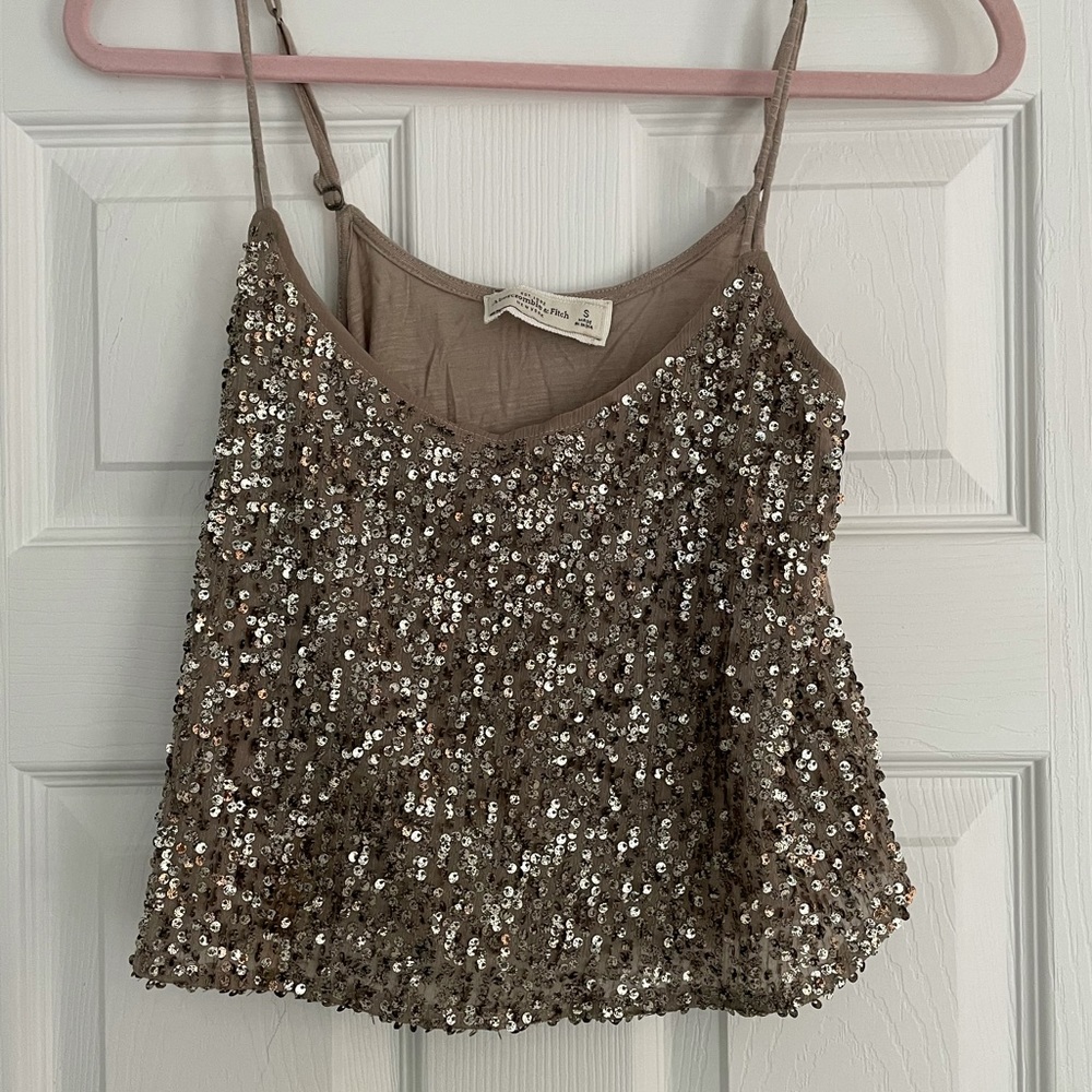 Abercrombie Sparkly Crop Tank Size Small